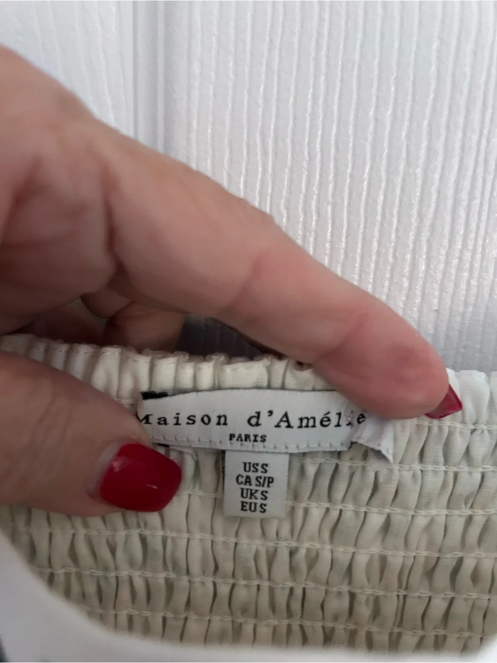 Maison d'Amélie Paris White Smocked Top Floral Dress. Size S - Picture 8 of 10
